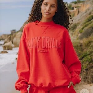 Oversized vintage sport crew heart Daily Drills Sweatshirt